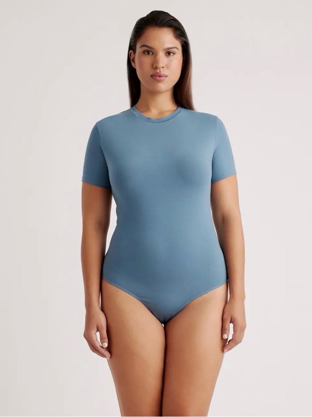 Stretch Cotton Jersey Short Sleeve Bodysuit DISCLAIMER COLOR IS BLACK